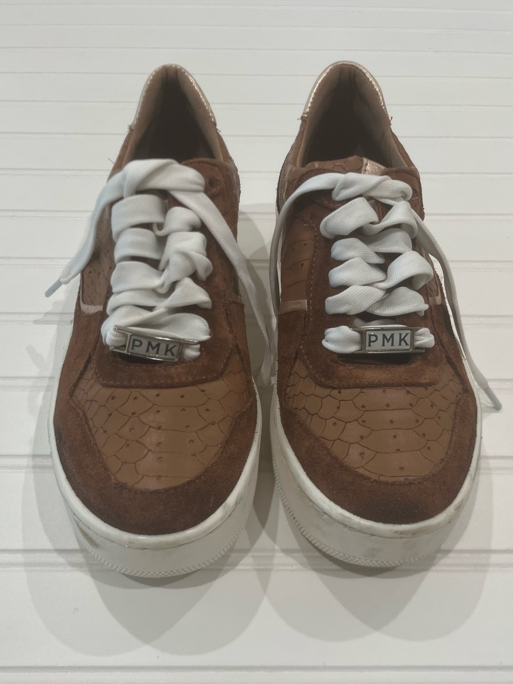 PMK, Women’s, Brown Suede & Leather Casual Sneakers, Size 8